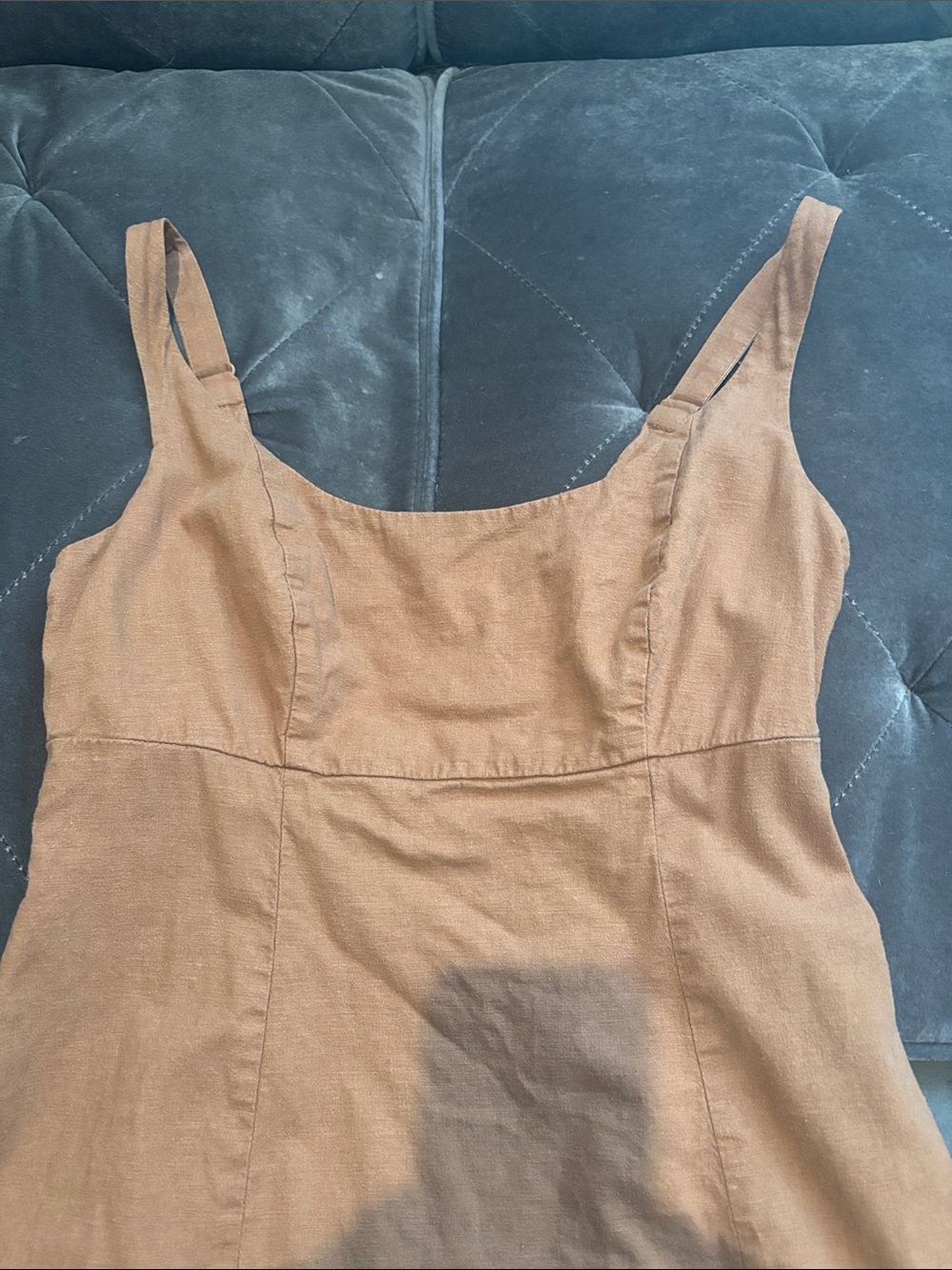 Urban Outfitters Rust-Brown Square Neck Mini Dress - Picture 8 of 10